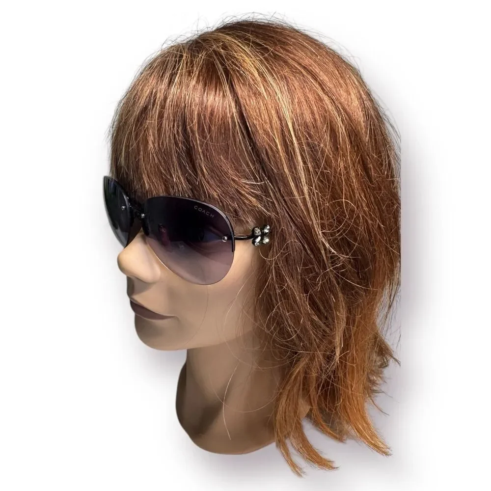 Coach Caprice Crystal Butterfly Sunglasses Boho Chic Aviator Oval Gradient Lense